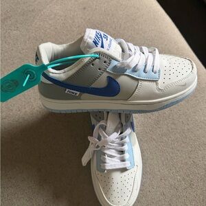 Nike Kids Low-Top Sneakers - White, Light Blue & Royal Blue